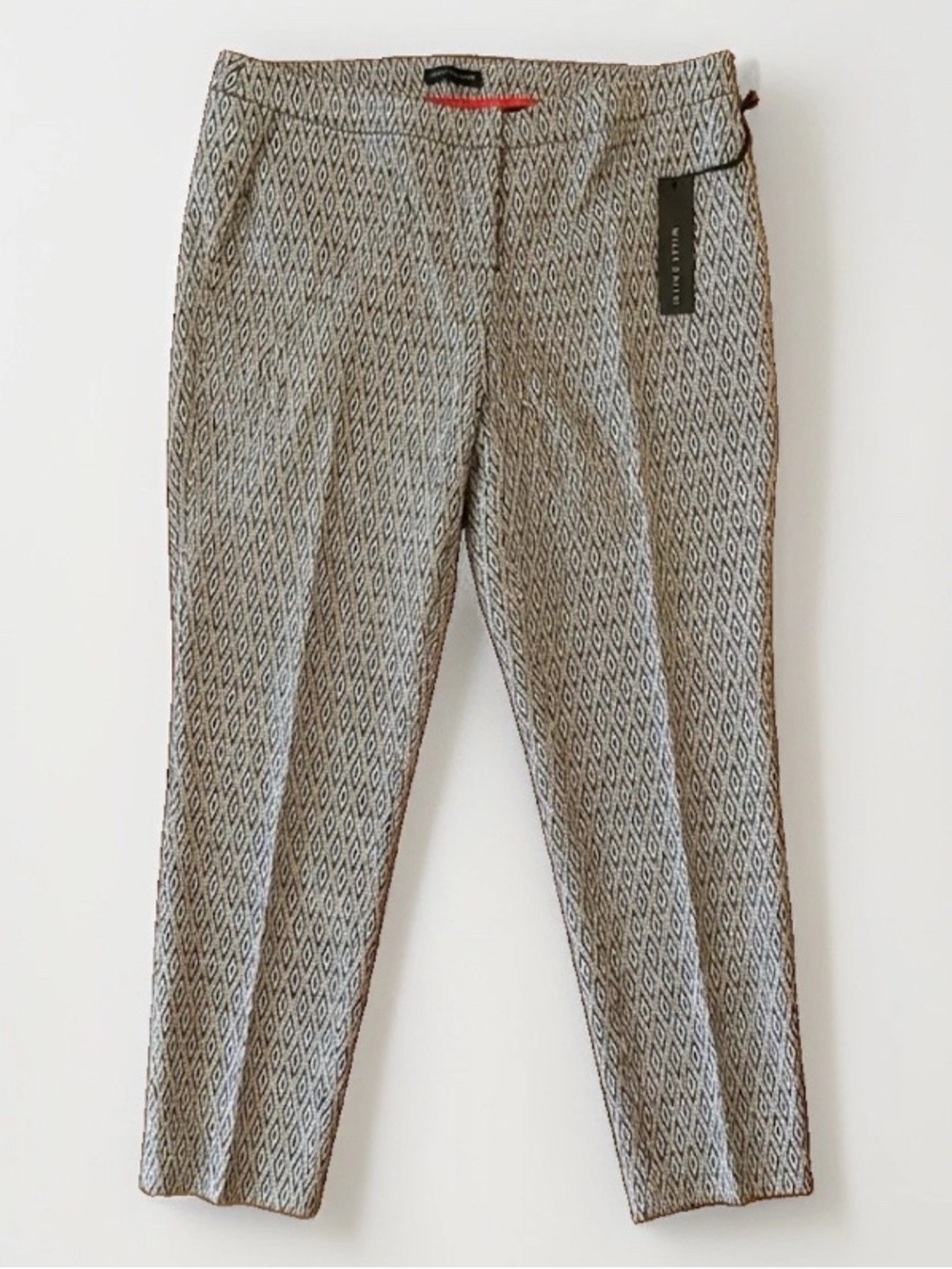 New w Tags Willi Smith black & white Diamond-Pattern pants for Fall